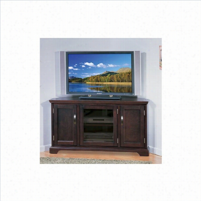 Leick Furniture 46 Corner Tv Stand With Storage  In Chocolate Ccherry