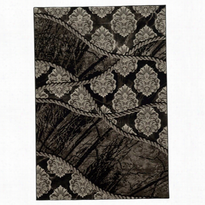 Lonon Jewel 5' X 7'6 Rug In Black And Brown