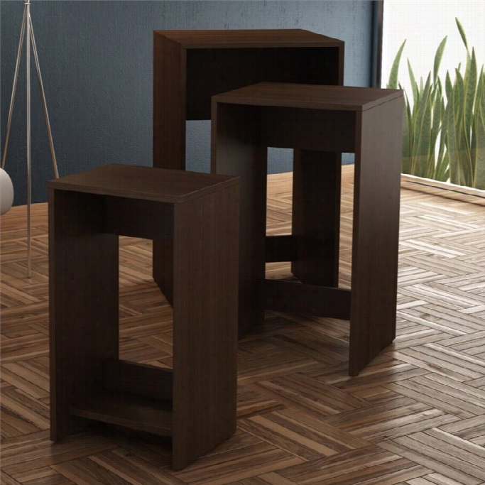 Manhattan Comfrt Saffle 1.0 Seriies Nesting Table In Tobacco