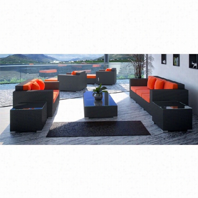 Modway Eclipse 9 Painting Outdoor Sofa Set Ine Spresso And Orage