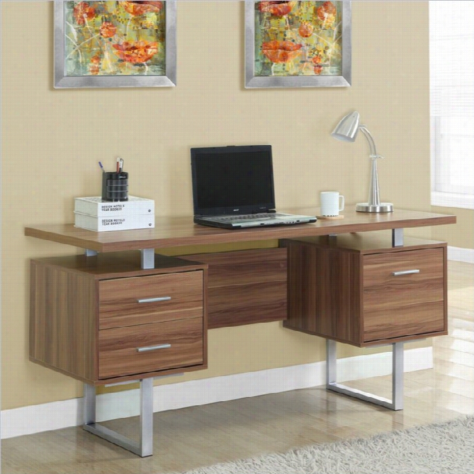 Monarch 60  Hollow Core Office Desk In Walnut