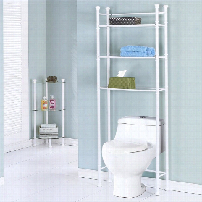 Monarch Bathroom Space Aver In Chic White With Tempered Galss