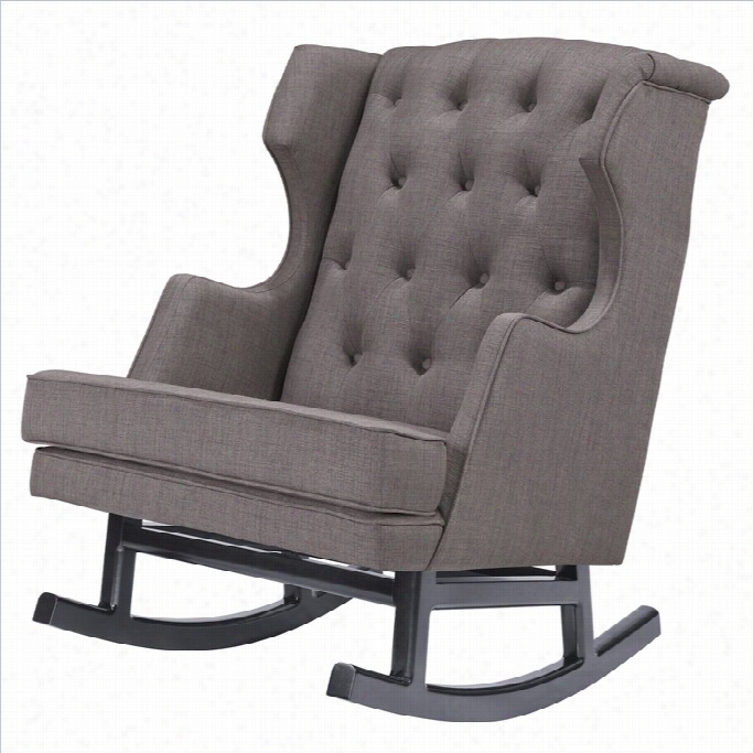 Nursery Wworks Empire Rocker In Pebble Weave Fabric With Dark Legs