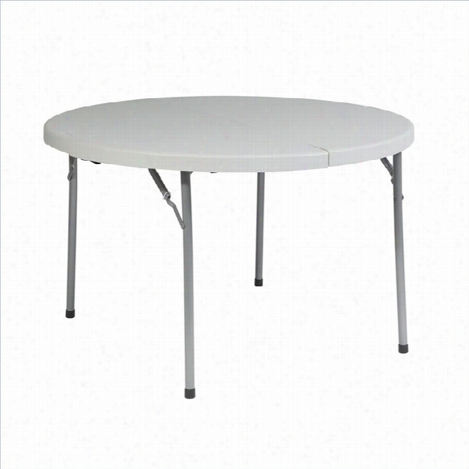 Office Star Round Folding Half Multi Purpose Table In White