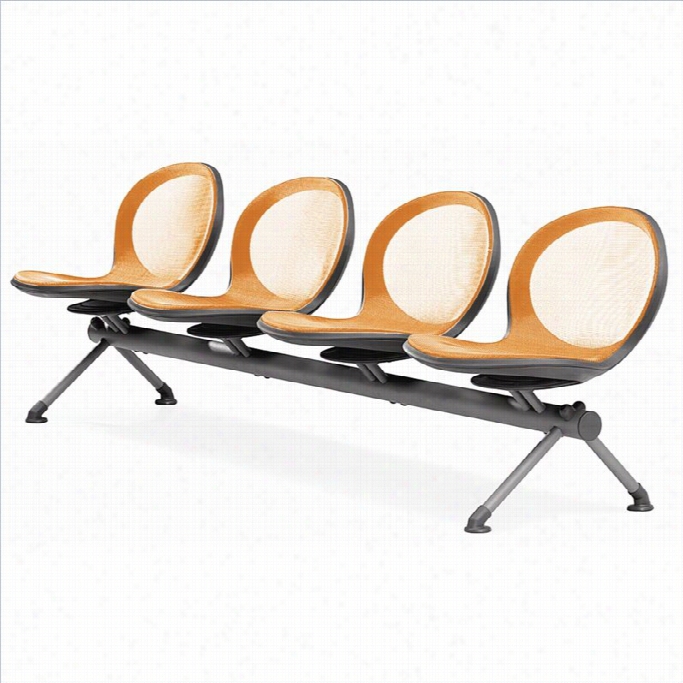 Ofm Net Beam Guest  Chair With 4 Seats In Orange