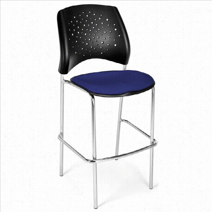 Ofm Star 31.25 Chrome Stool In Royal Blue