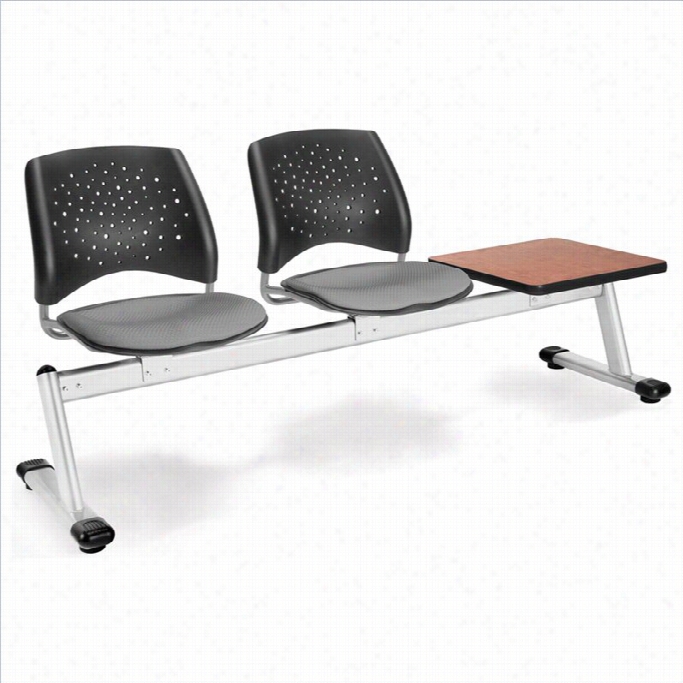 Ofm Star Baem Seating Iwth 2 Seats And Table In Putty And Cherry