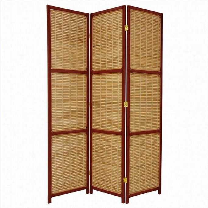 Oriental Accent 3  Pane Room Divide R In Red And Brown