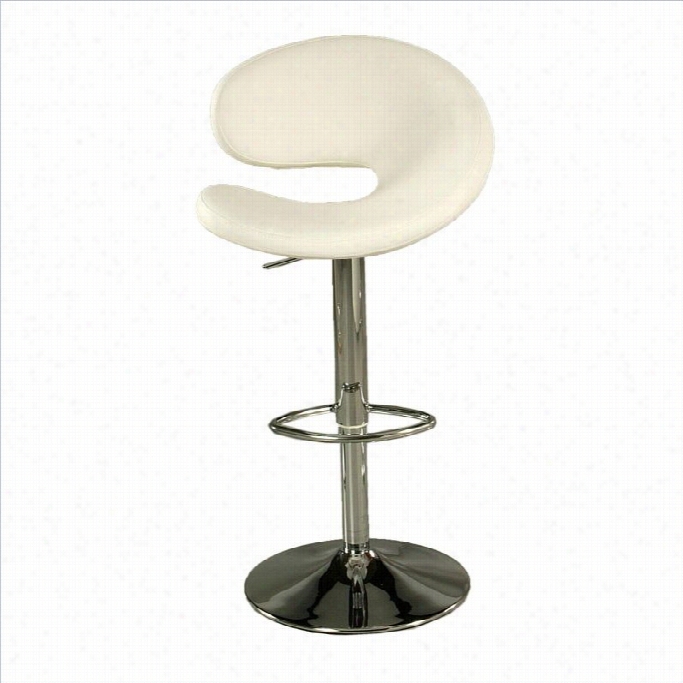 Pastel Furniture Gilbralta 30 Chrome Upholstered Bar Stiol In Ivory