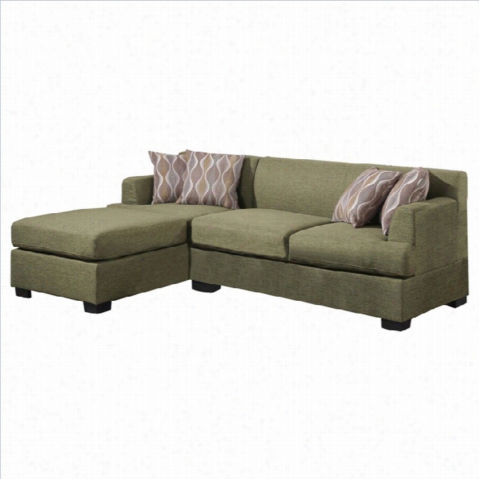 Poundex Bobkona Winfred 22 Piece Reversible Seectional Sofa In Peridot