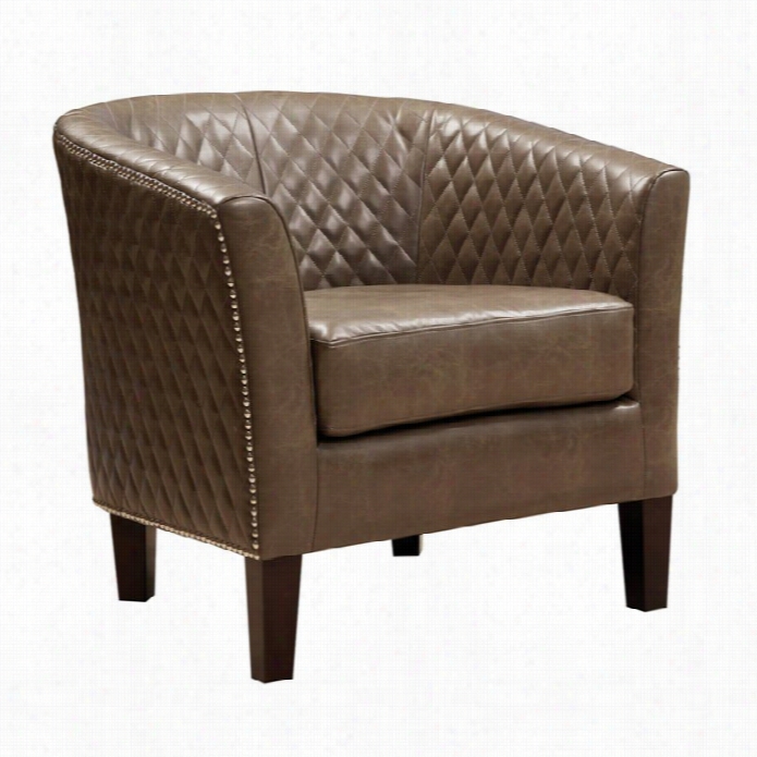 Pri Faux Leather Accent Chair In Brown