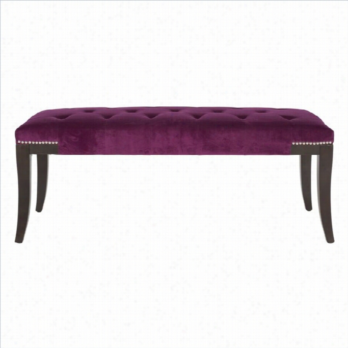 Safavieh Bob Birch Wood Bench In Pu Rple