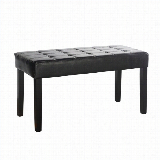 Sonax Corliving Caifornia Faux Leatheer Bench In Black