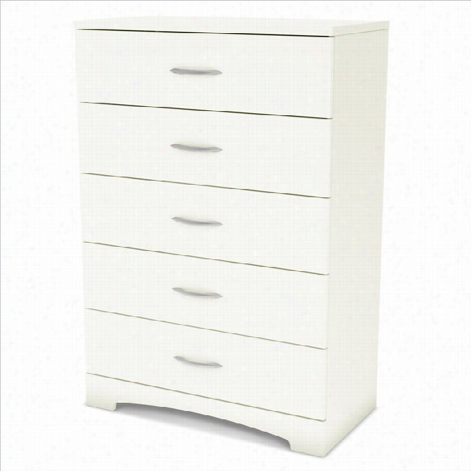 Skuth Shore Maddox 5 Drawer Chest In Pure White Finih