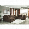 Ashley Delta City 3 Piece Left Sectional in Chocolate