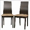 Baxton Studio Calhoun Dining Chair in Dark Brown (Set of 2)