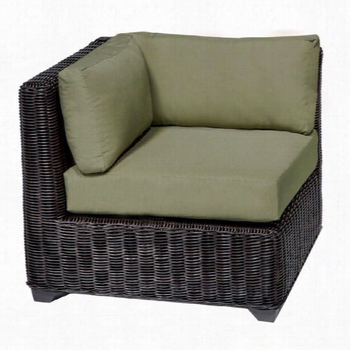 Tkc Venice Outdoor Wicker Corner Chair In Cilantro (set Of 2)