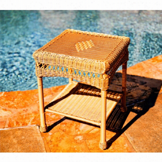 Tortuga Portside Patio End Table In Amber
