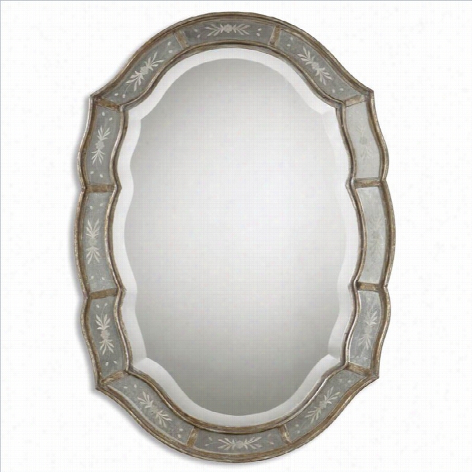 Uttermos Tfifi Etched Mirror In Antique Gold
