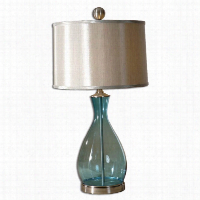 Uttermost Meena Glass Table Lamp In Clear Blue