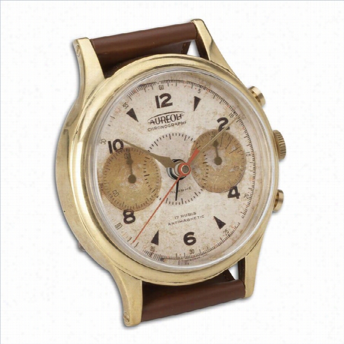 Uttermost Round Aureole Brass Rim Wristwatch Alarm