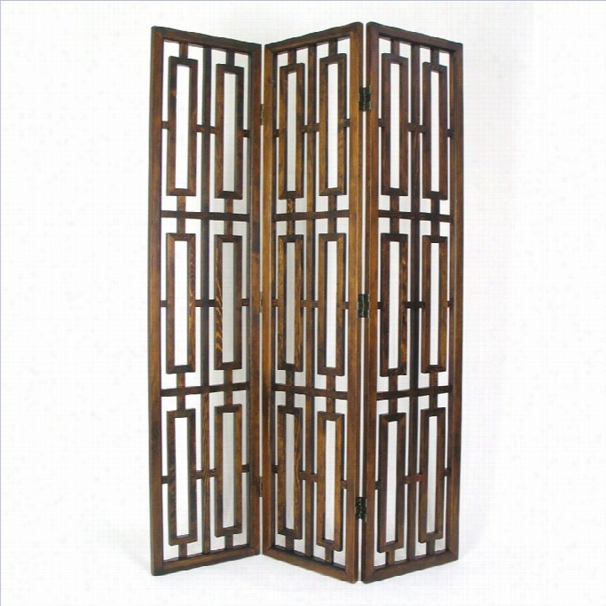 Wayborn Chines Eoakwood Bookmark Room Divider In Brown