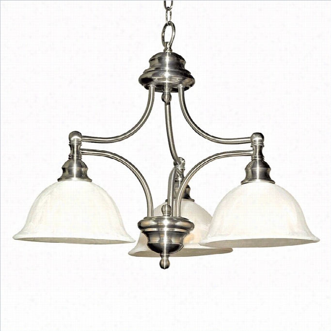 Yosemite Home Decor Broadleaf 3  Lightschandelier With Screen In Satin  Nickel