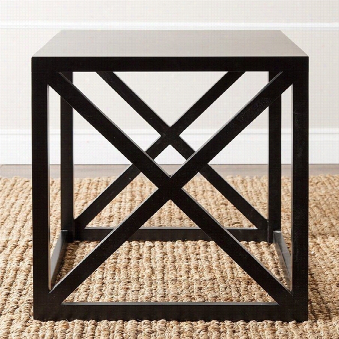 Abbyson Living Alexandria X Shaped Wood End Table In Antiqued  Lback