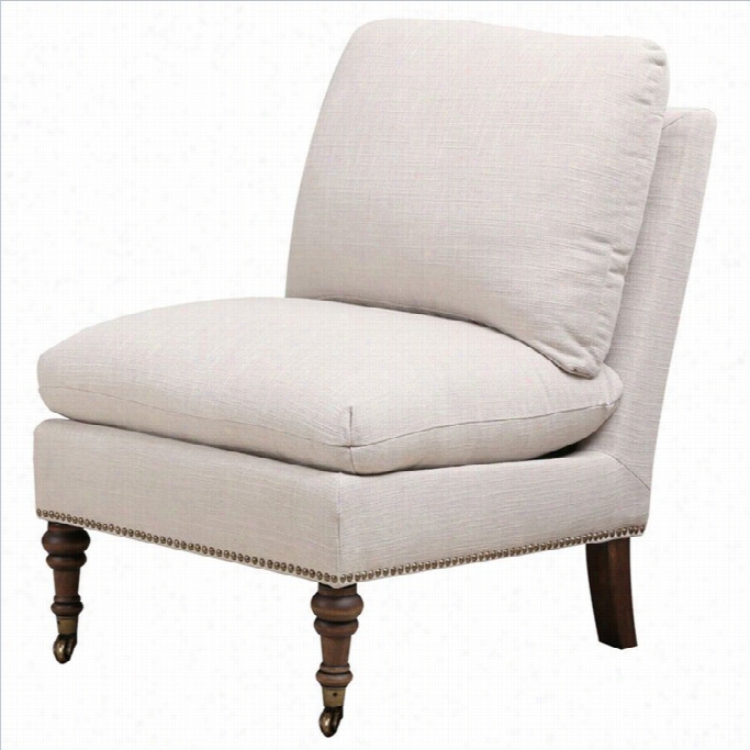 Abbyson Living Monica Pedeersenn Upholstered Slipper Chair In Ivory