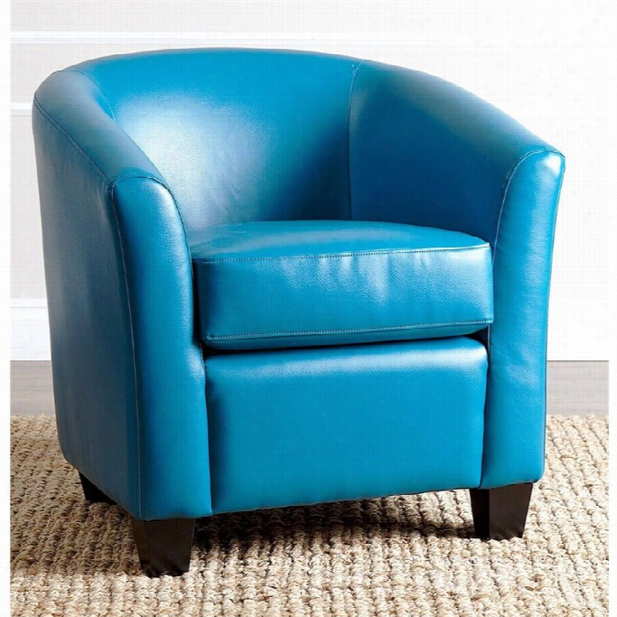 Abbyson Living Tanner Leather Armchair In Turquoise