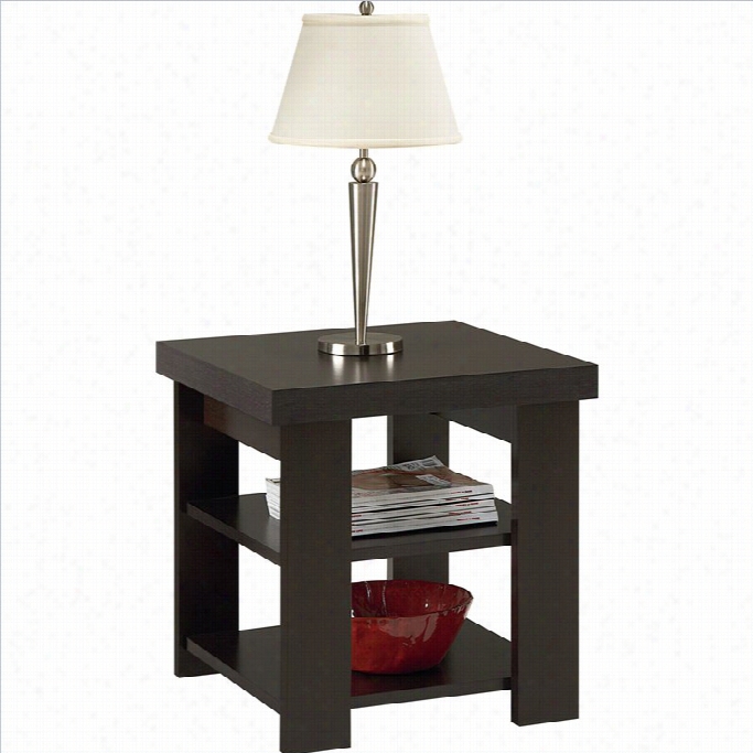 Amerwood Hollow Core Qsuare Forest End Table In Black Forest