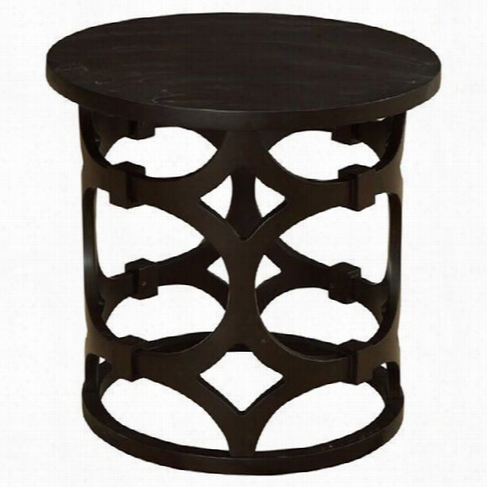 Armen Livingt Uxedo Rouhd End Table In Brown