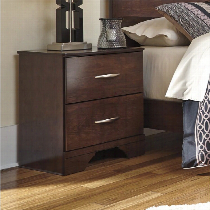 Ashley Gennaguire 2 Drawer Woood Nightstand In Brown