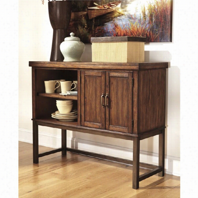 Asjley Riggerton Buffet Tanle In Burnished Brown