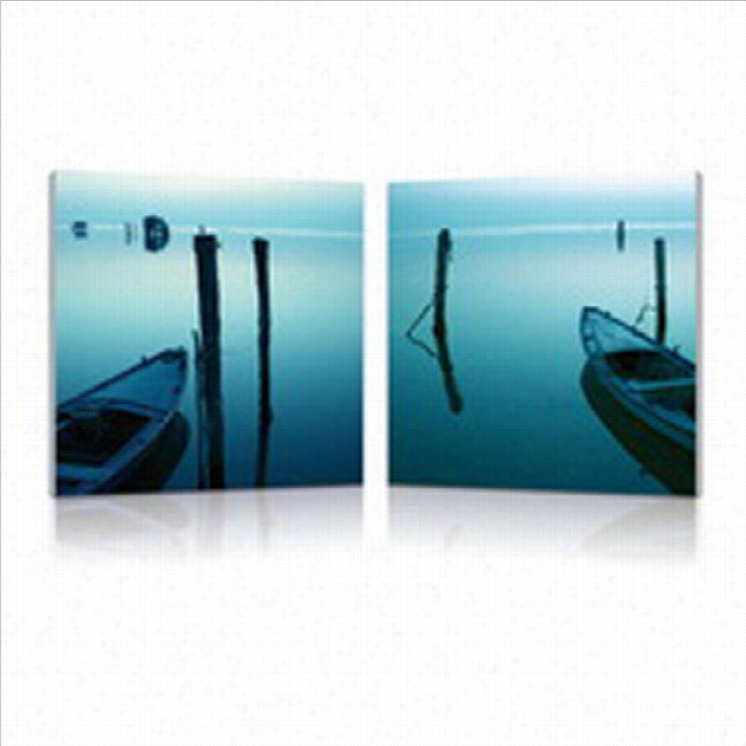 Baxton Studio Idle Shore Mounted Print Diptych Im Multicolor