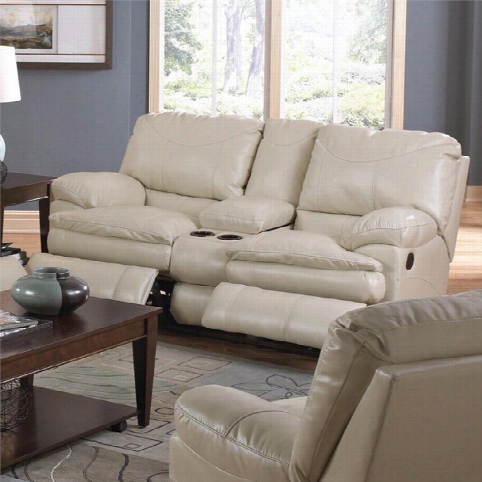 Catnapper Perez Power Reclining Console Letaher Loveseat In Ice