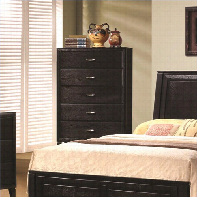 Coaster Nacey 5 Drawer Chest In Brown  Black Stain