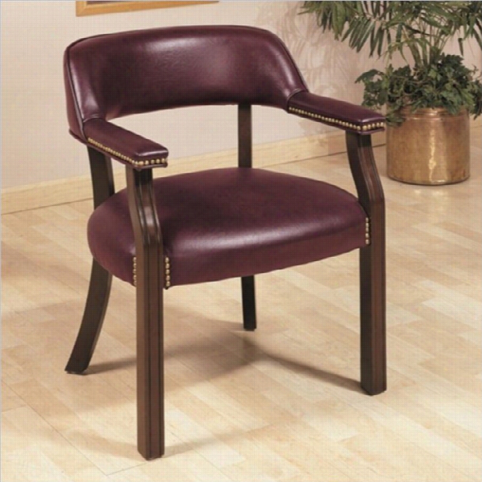 Coaster Uphholstered Office Guest Chair With Nailhead Trim In Burgundy