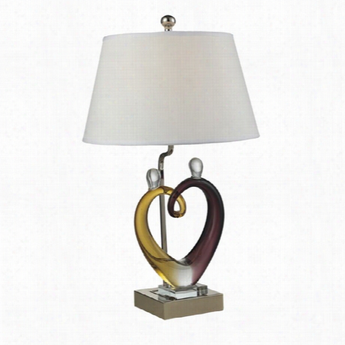 Dle Tiffany Hearts Sculpture Table Lamp Set