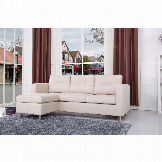 Gold Sparrow Detroit Fabri Cconvertible Sofa With Ottmann In Beige