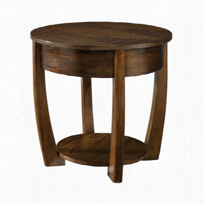 Hammary Concierge Round End Table In Brown