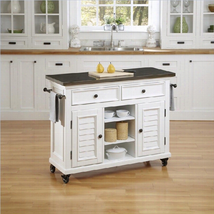 Home  Styles Bermuda Kitchen Catr In Brushed White