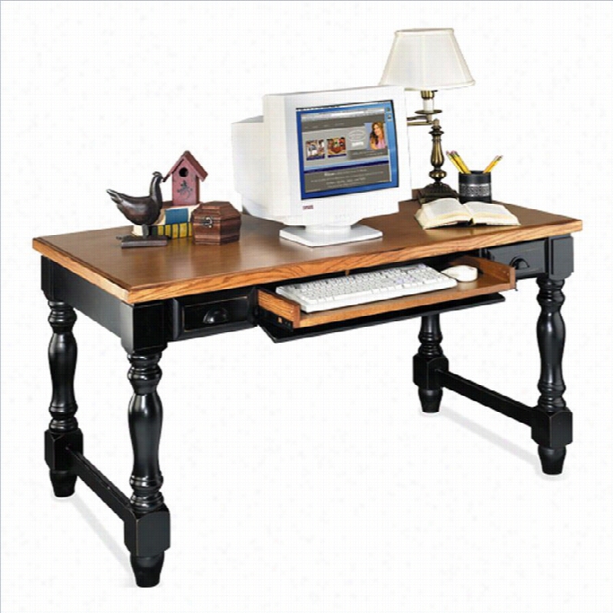 Kathy Ireland Home By Martin Southamptonn Writing Table In Distressed Onyx