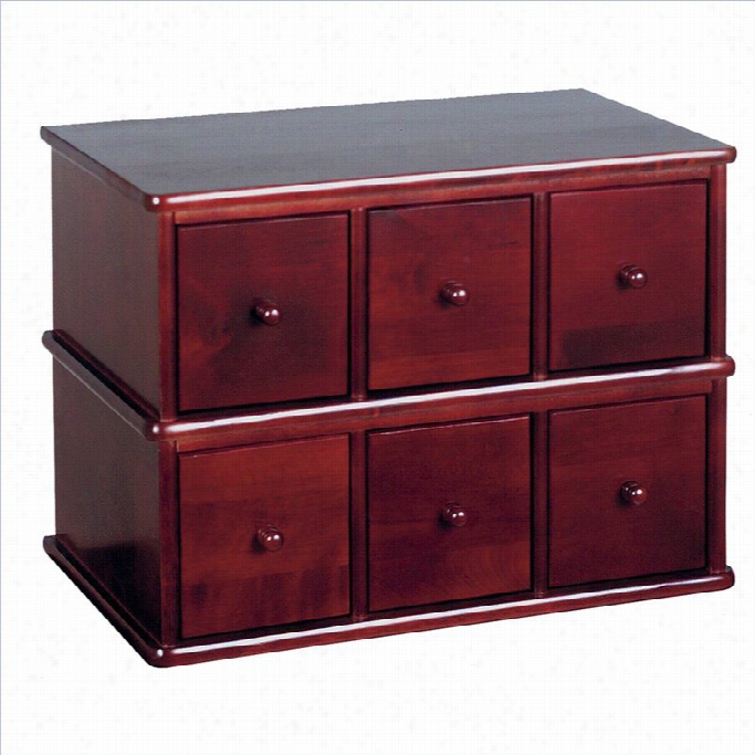 Lesliie Dame 6-drawer Deluxe Modular Cd Storage Rack In Cherry