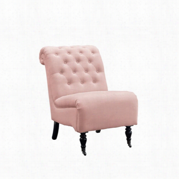 Linon Cora Accent Chair In Pink