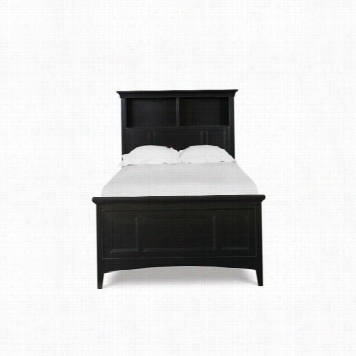 Mwgnussen  Bennett Bookcase Storage Bed With Draves In Black Finish