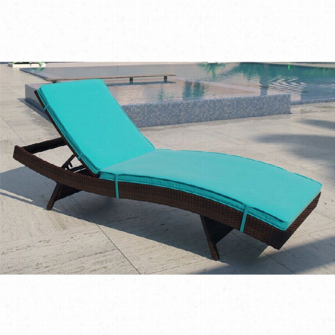 Modway Peer Patio Chaise In Brown And Turquose