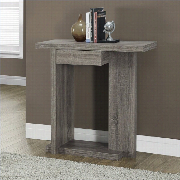 Monarch 32 Inch Console Accent Table In Dark Tauep