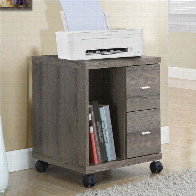 Monarch Computer Printer Stand With Castors In Dark Taupe