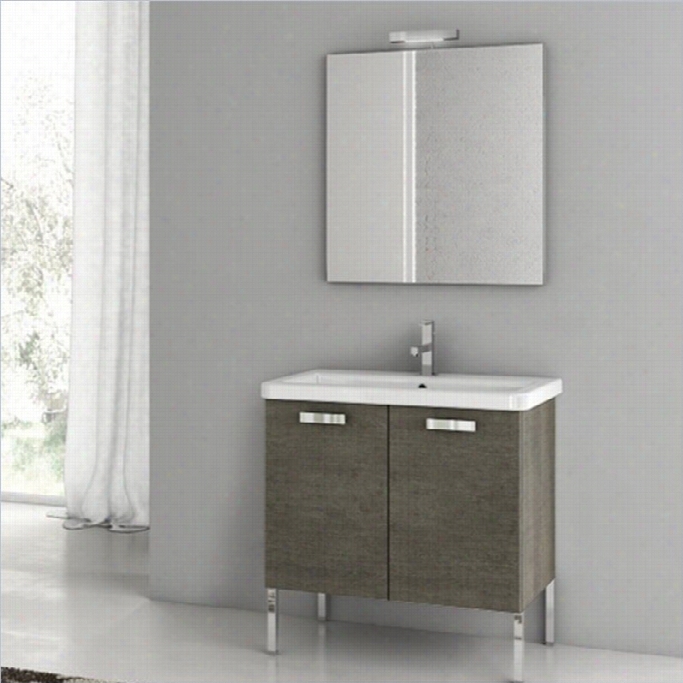 Nameek's City Play 30 Stanind Bathroom Vanity Set In Grey Oak Senlis